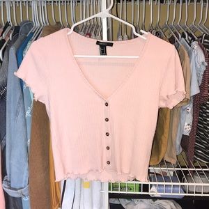 Cropped Button-Up Tee